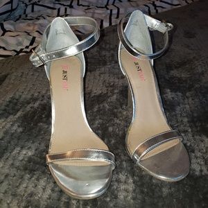 JustFab High Heel Silver Shoes